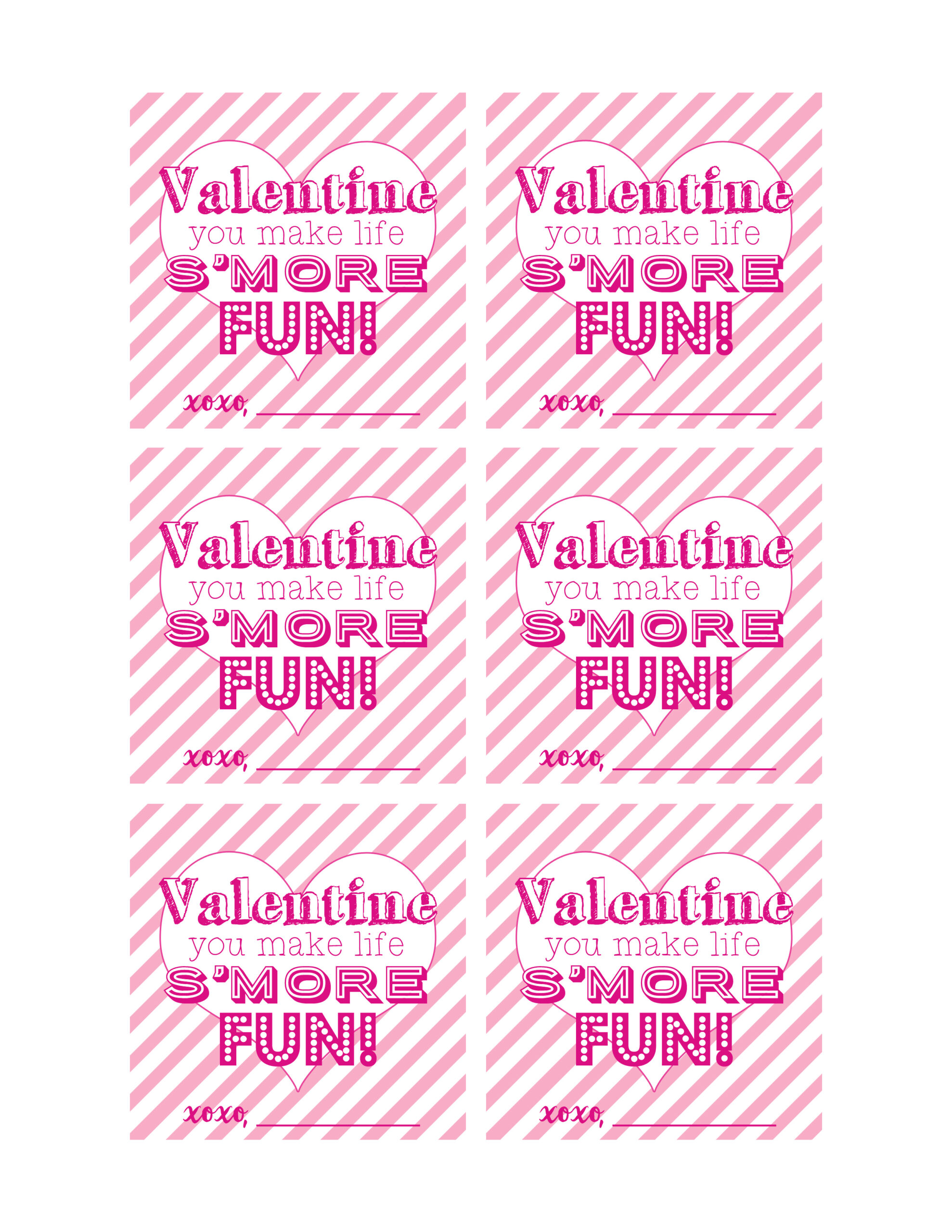 Valentine&amp;#039;S Day S&amp;#039;Mores inside S Mores Valentines Free Printable