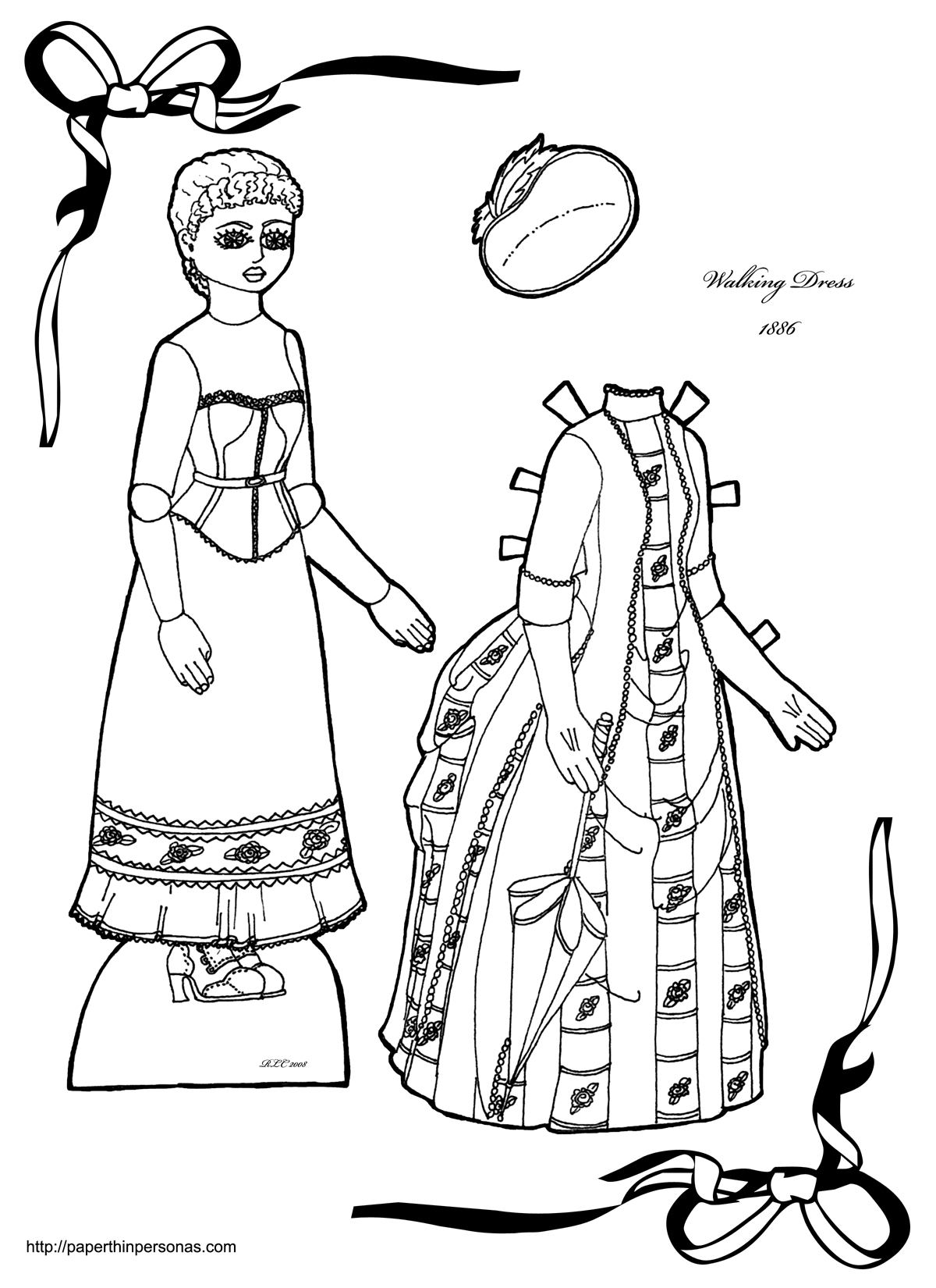 Victorian Printable Paper Doll From 1886 • Paper Thin Personas throughout Free Printable Victorian Paper Dolls