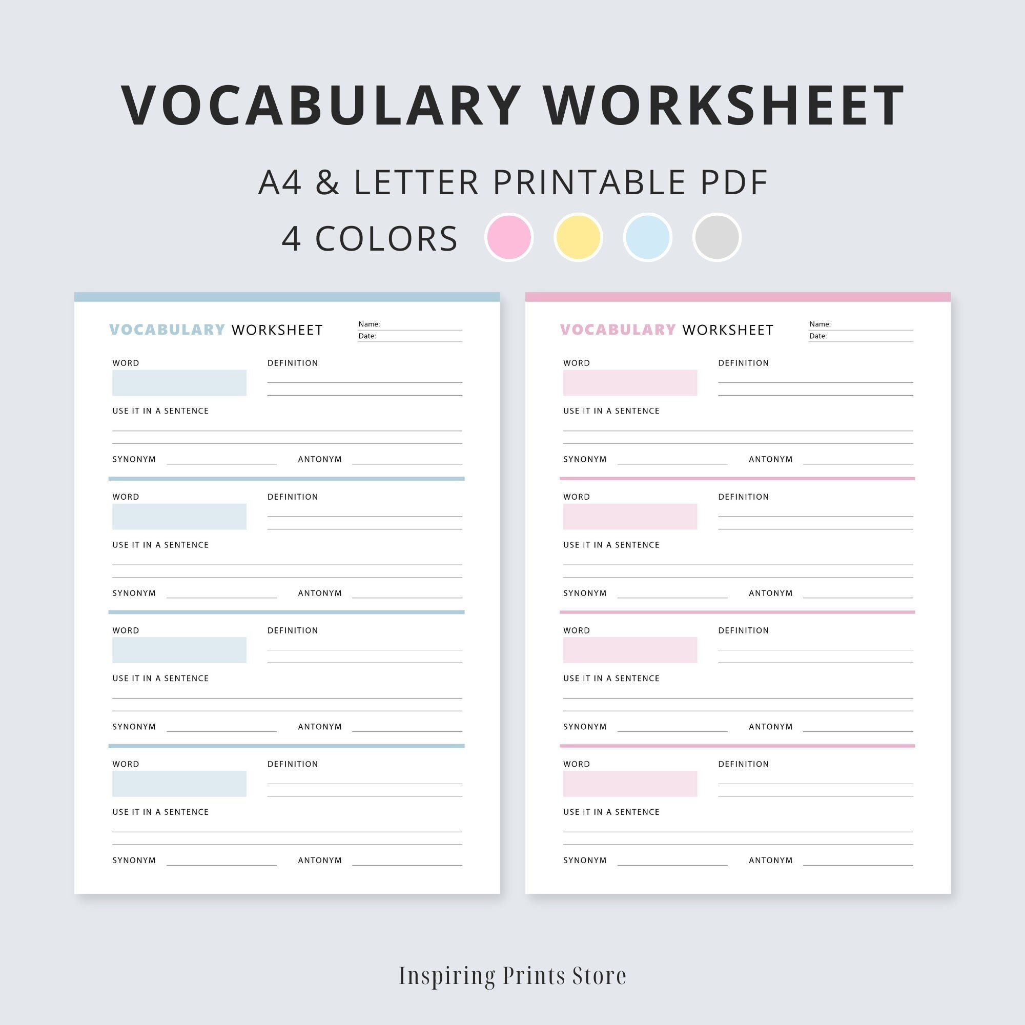 Vocabulary Worksheet Printable, Vocabulary Practice Sheet intended for Vocabulary Printable Worksheets For Adults