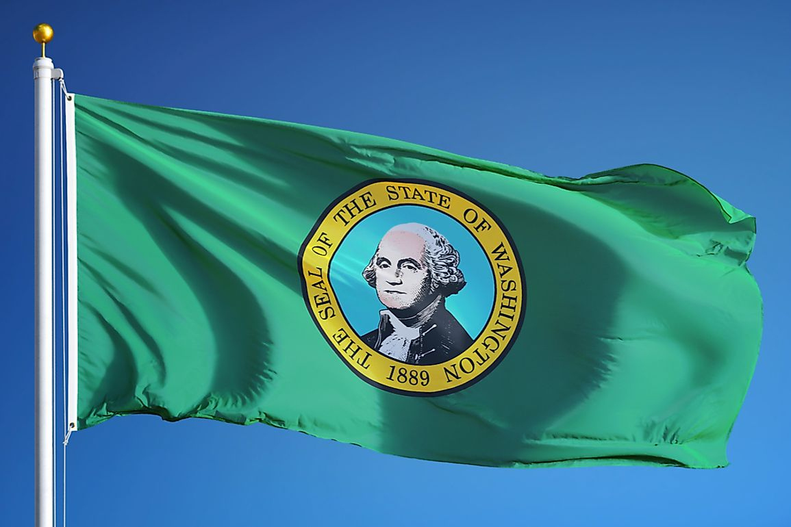 Washington State Flag - Worldatlas throughout Printable Washington State Flag