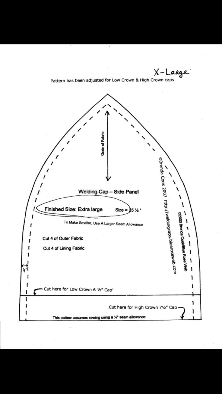 Welding Cap Pattern regarding Free Printable Welding Cap Patterns