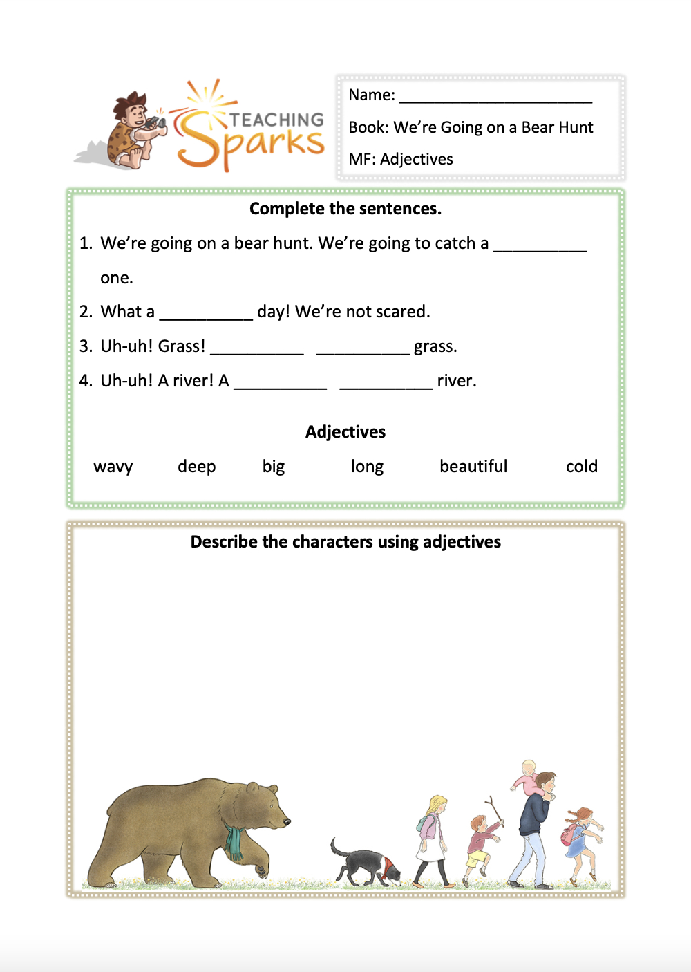 We&amp;#039;Re Going On A Bear Hunt - Ks1 Scheme Of Work To Print throughout Going on a Bear Hunt Printables