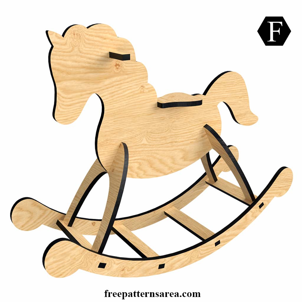 Wooden Rocking Horse Template: Diy Laser Cut Or Cardboard within Printable Free Rocking Horse Plans