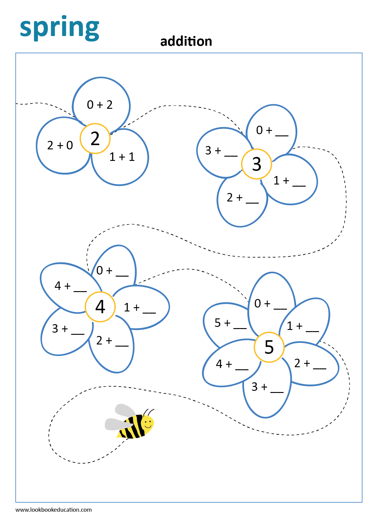 Worksheet Addition Flowers Spring - Lookbook Education with regard to Flower Picture Addition Worksheet
