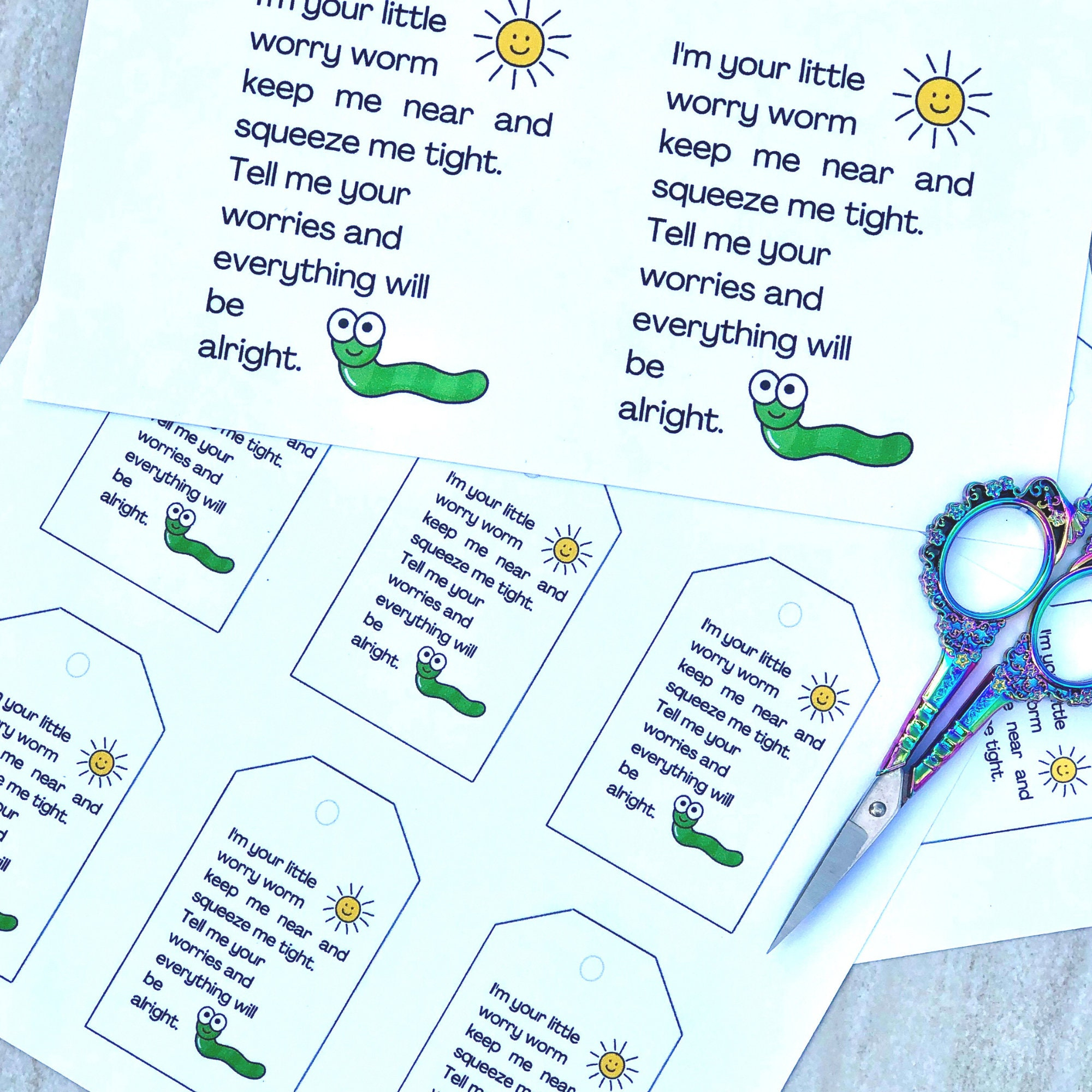 Worry Worm Poem Project Cards And Tags Only - No Pattern | 2 Sizes regarding Printable Worry Box Poem