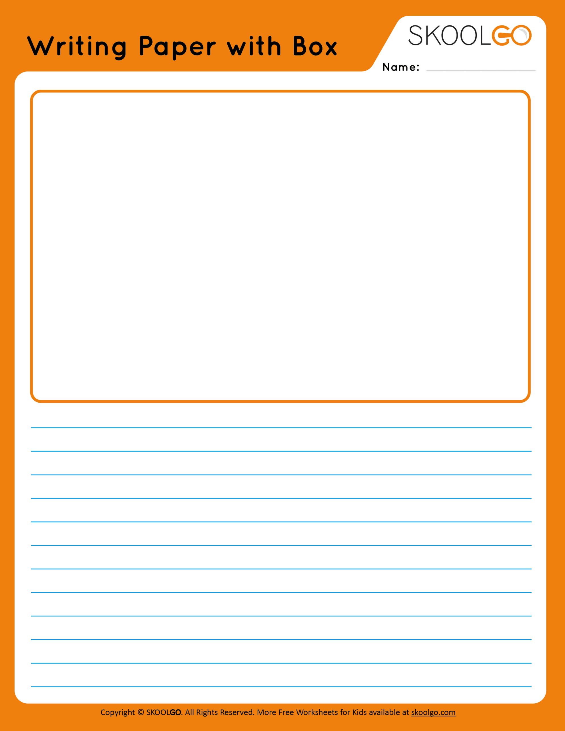 Writing Paper With Picture Box - Free Worksheet For Kids inside Printable Writing Paper With Picture Box
