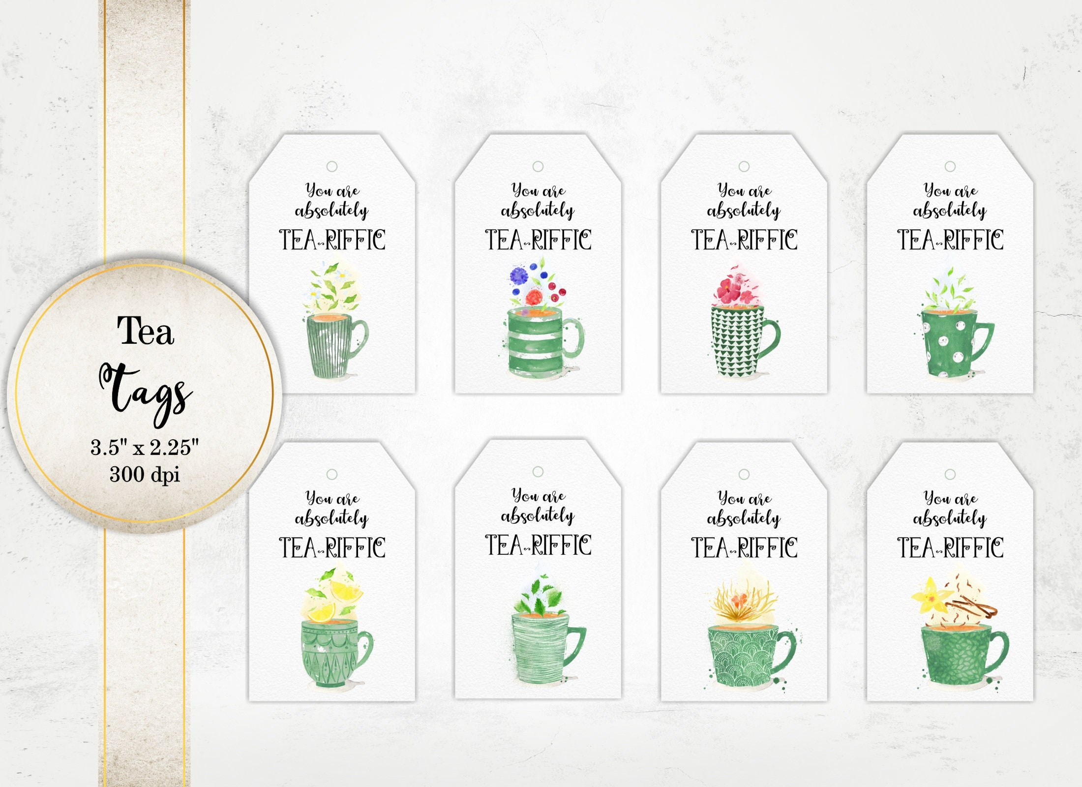 You Are Absolutely Tea-Riffic Thank You Gift Tags, Tea Tags in You&amp;#039;Re Tea Riffic Free Printable