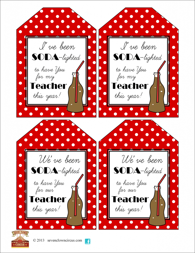 You Are &amp;quot;Soda&amp;quot; Lightful Teacher Apprecation Printable for You Are Soda Lightful Free Printable