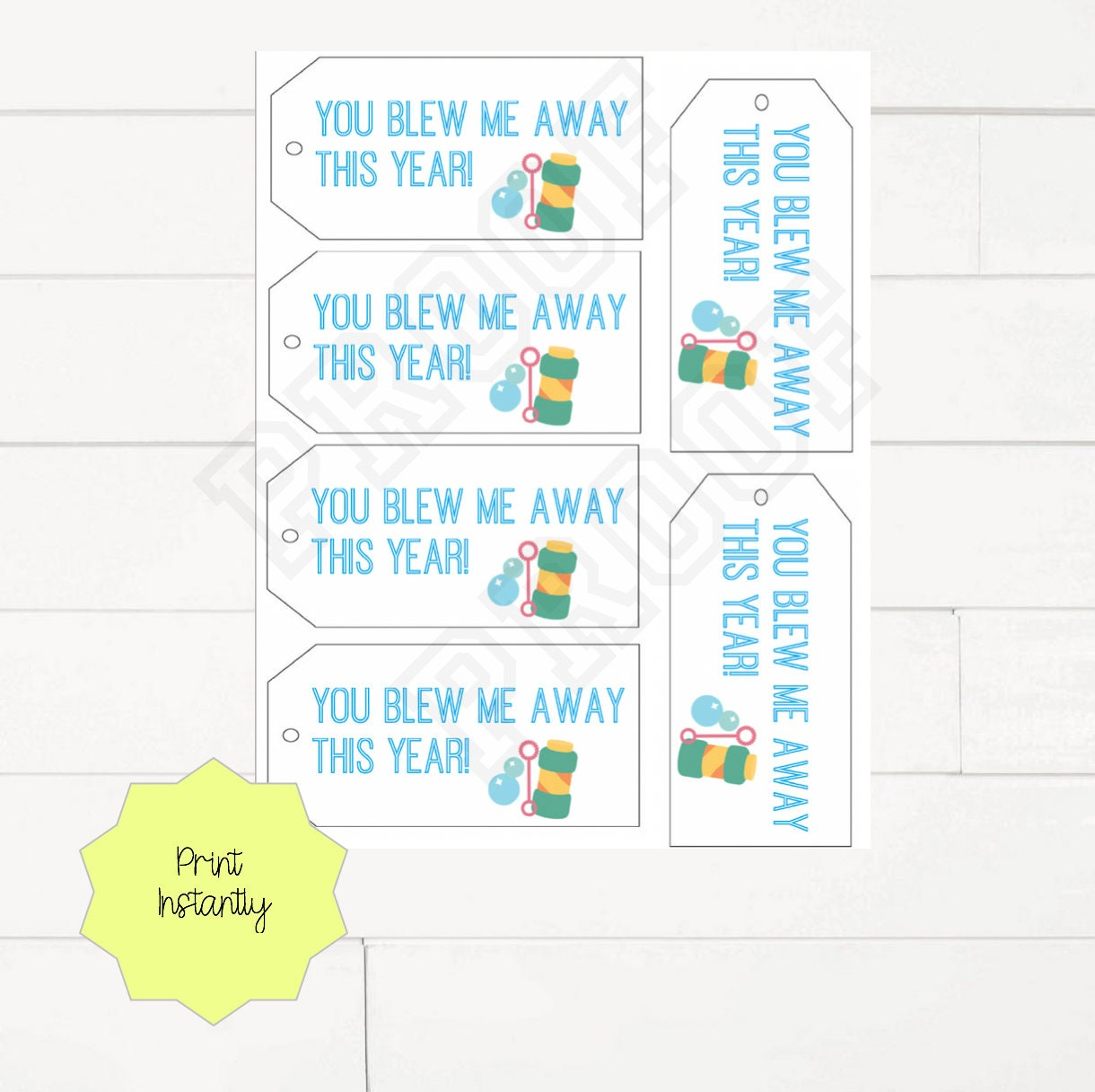 You Blew Me Away This Year - Tag For Bubbles - Etsy regarding You Blew Me Away This Year Tags Free Printable