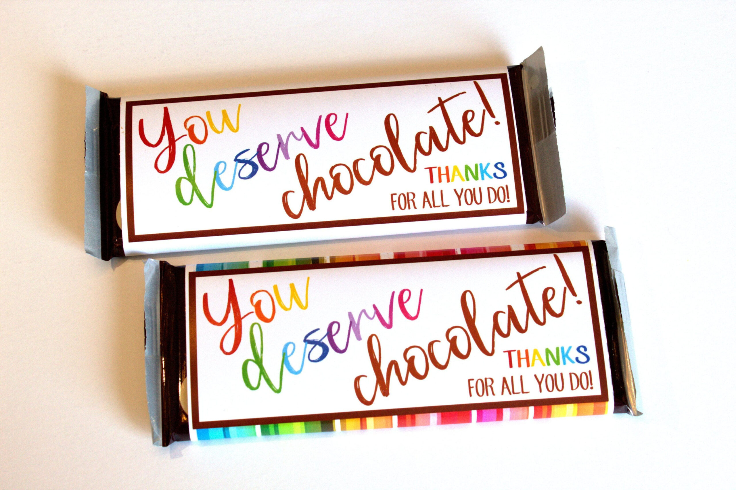 You Deserve Chocolate! Printable Candy Bar Wrappers - Etsy with regard to Free Printable Thank You Candy Bar Wrappers
