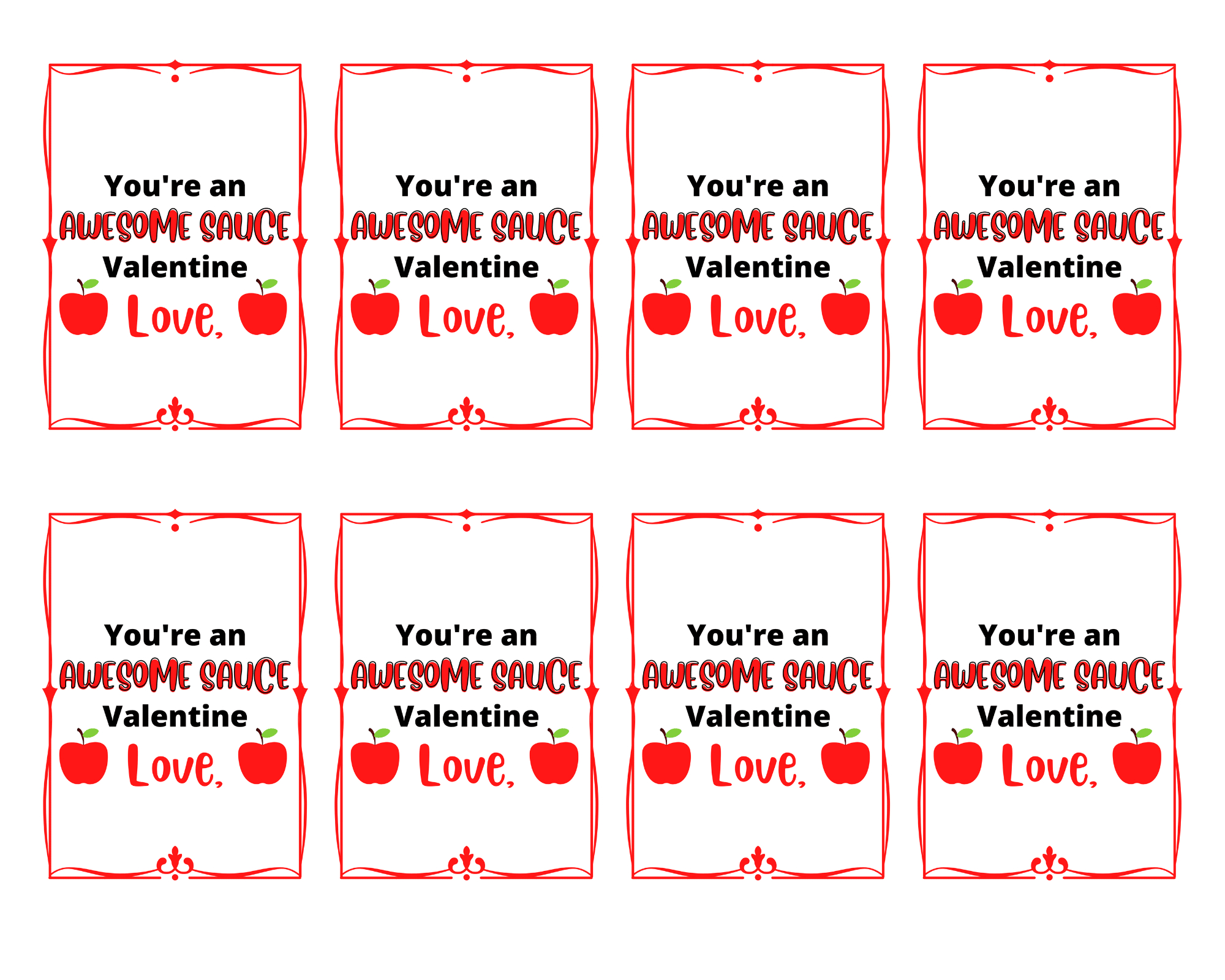 You&amp;#039;Re An Awesomesauce Valentine Free Printable - Big Bear&amp;#039;S Wife in Awesome Sauce Valentine Free Printable