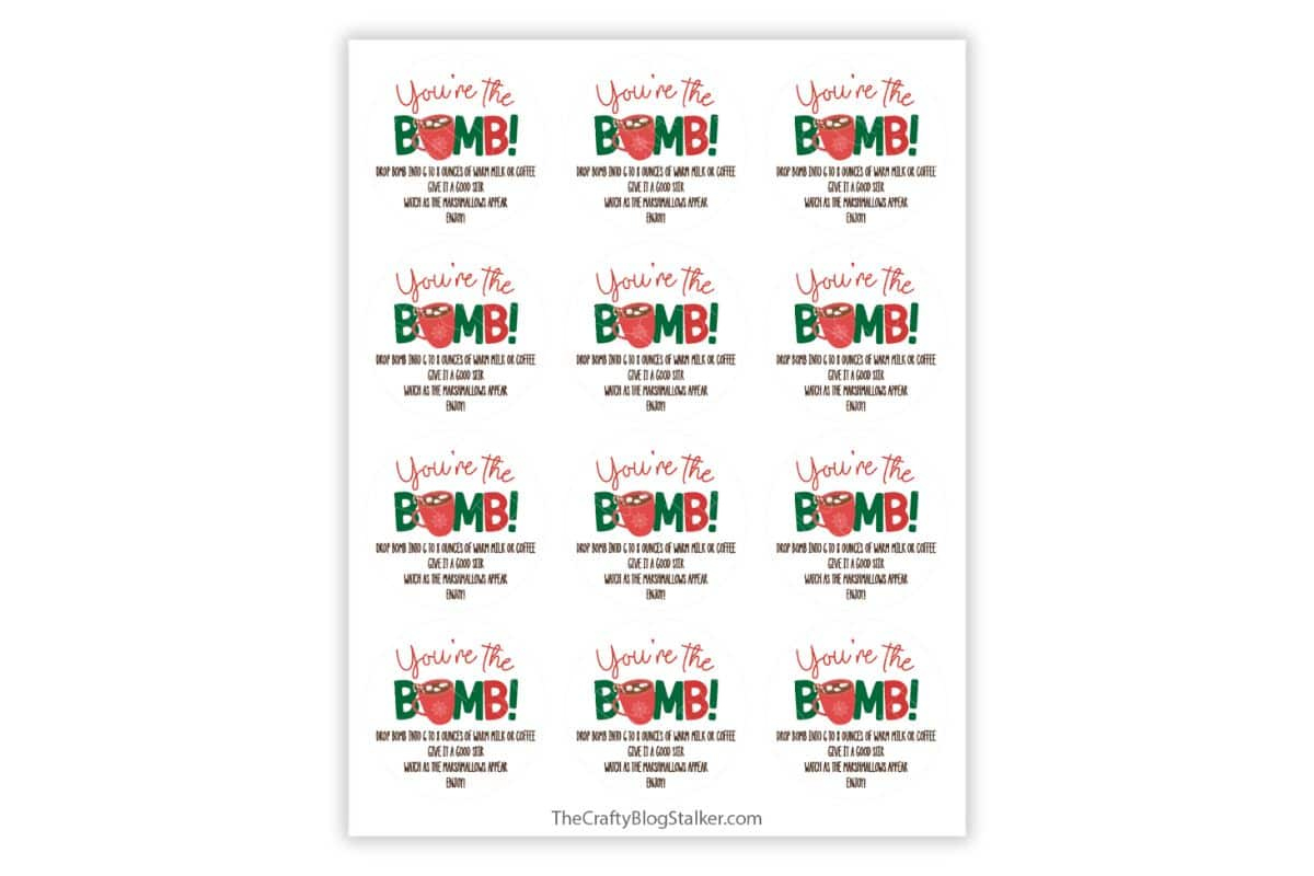 You&amp;#039;Re The Bomb Free Printable Tag - The Crafty Blog Stalker in You&amp;amp;#039;re the Bomb Free Printable Tag