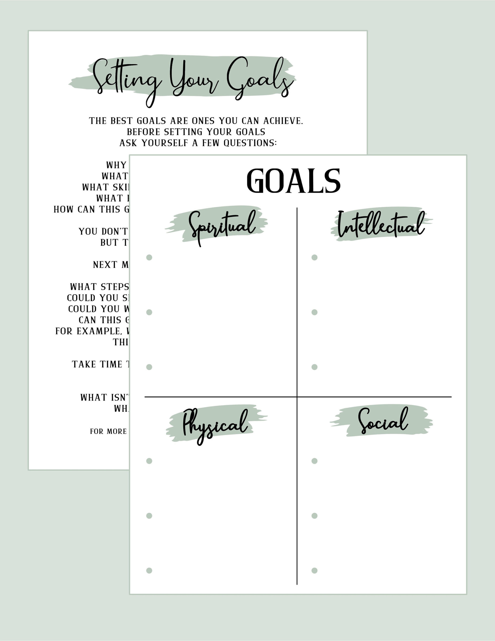 Youth Four Goals Printable Sheet, Lds Youth Goals Printable, Goal for Lds Youth Goal Sheet Free Printable