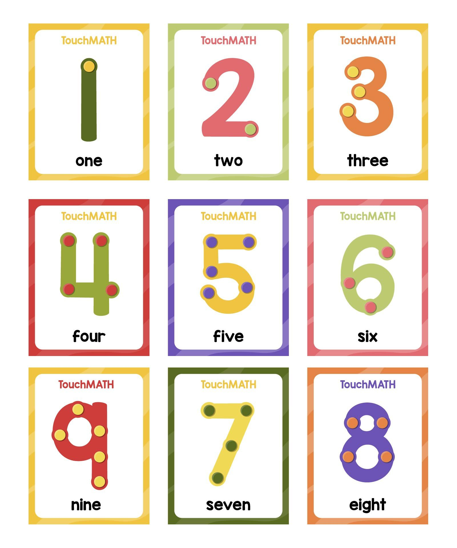 Z Mo throughout Touch Math Numbers 1 9 Printable Free