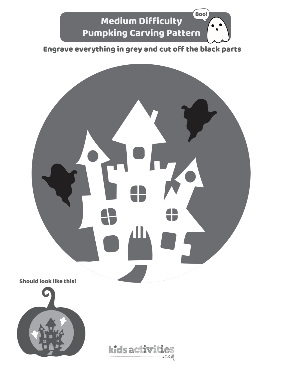 12 Free Pumpkin Stencils For Halloween -Kids Activities Blog regarding Haunted House Pumpkin Stencil Printable