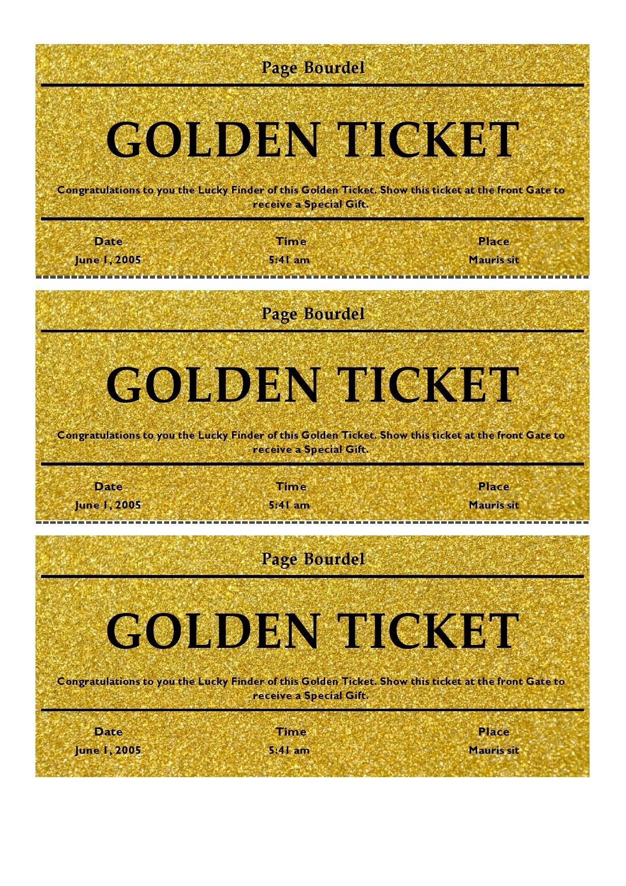 13 Editable Golden Ticket Templates (Free Downloads) within Willy Wonka Golden Ticket Free Printable