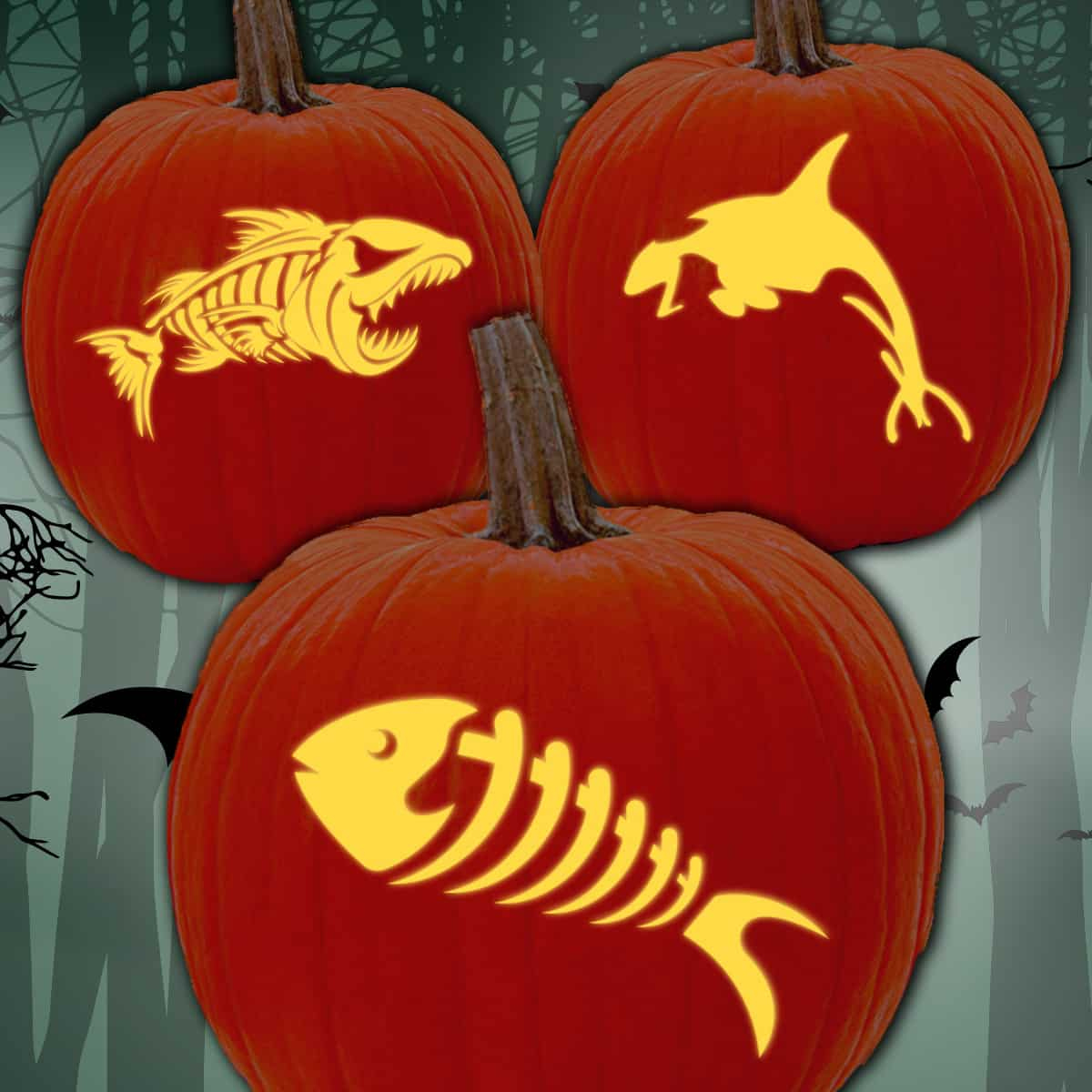 15 Free Fish Pumpkin Carving Patterns & Stencils - Artsy Pretty Plants for Printable Fish Pumpkin Stencil