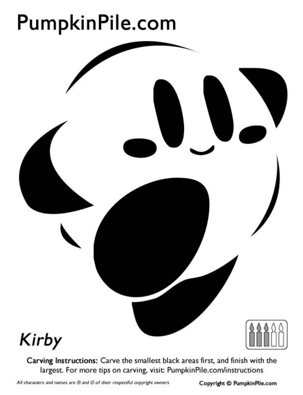 16 Easy To Use Pumpkin Carving Stencils To Help You Win Halloween within Printable Kirby Pumpkin Stencil