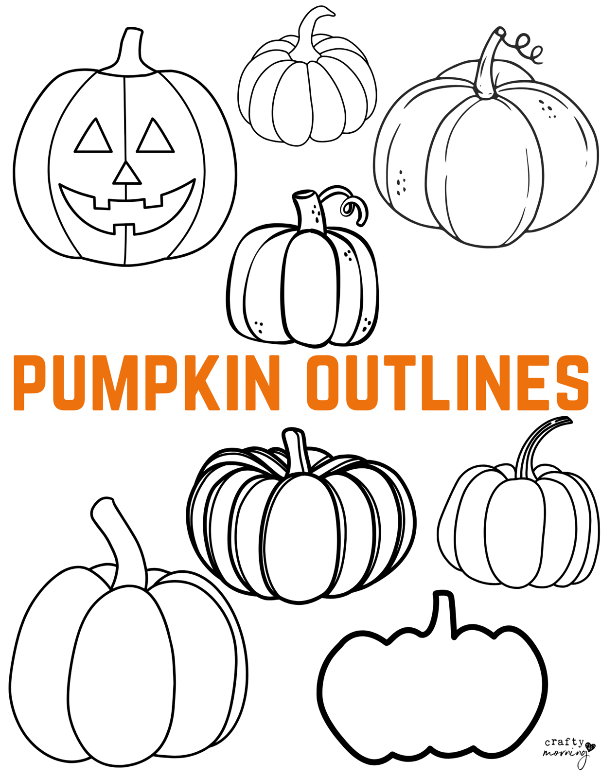 20 Free Pumpkin Outline Printables - Crafty Morning with regard to Printable Halloween Pumpkin Pictures