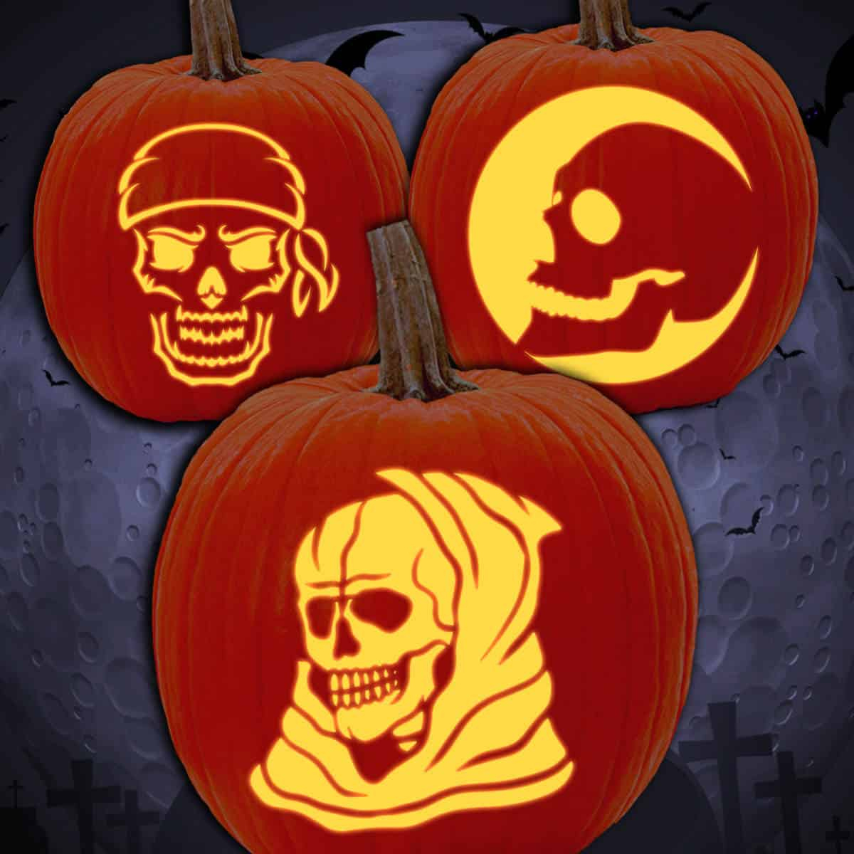 30 Free Skull Pumpkin Carving Patterns & Stencils - Artsy Pretty pertaining to Printable Skeleton Pumpkin Stencil