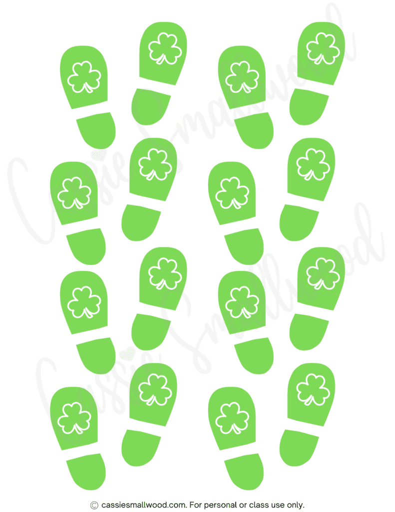 6 Fun Leprechaun Footprints Printables (Free!) - Cassie Smallwood within Free Printable Leprechaun Footprints