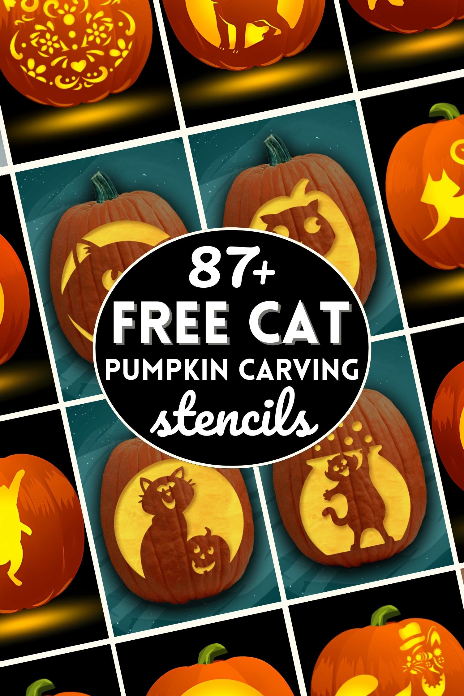 87 Free Cat Pumpkin Carving Stencils - The Ultimate List! regarding Printable Cat Face Pumpkin Stencil