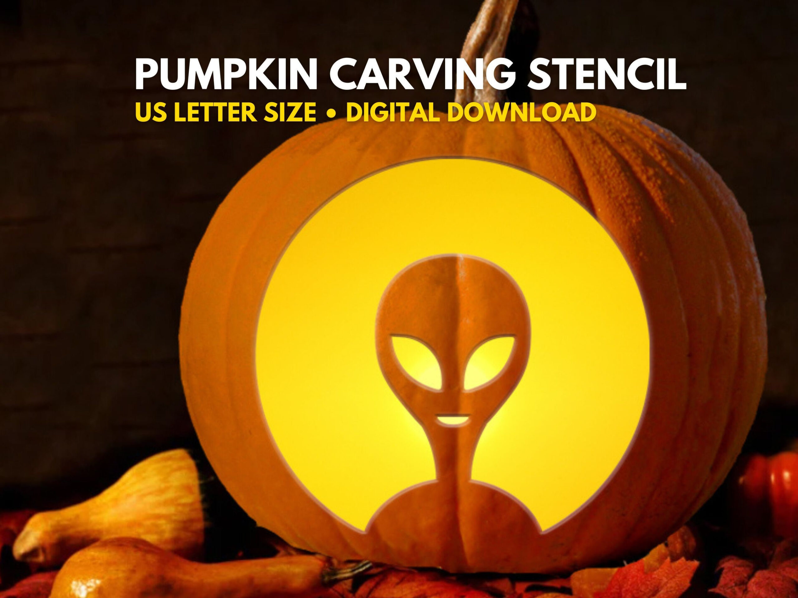 Alien Pumpkin Carving Stencil Printable | Halloween Pumpkin within Alien Pumpkin Stencil Printable
