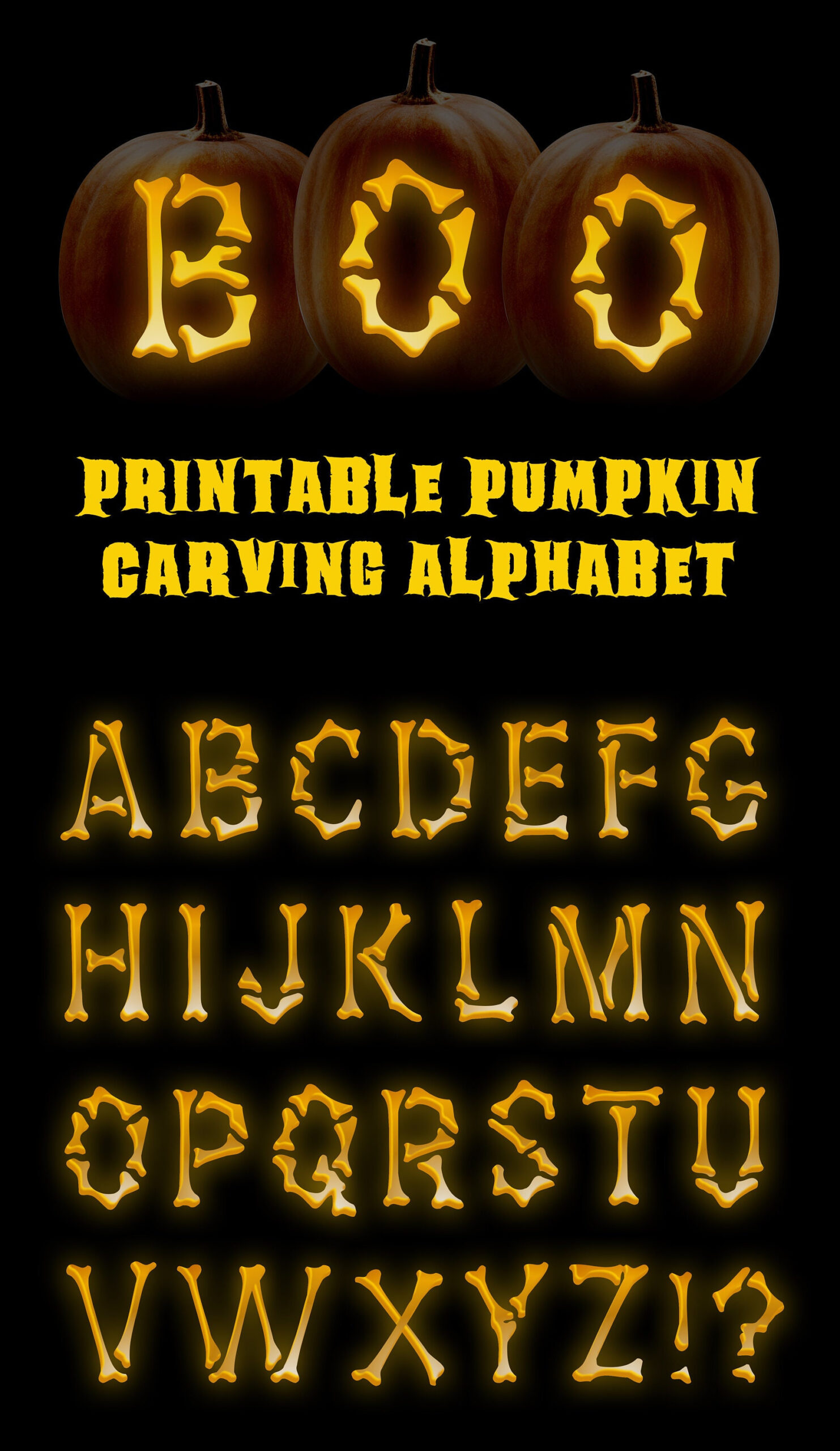 Alphabet Pumpkin Carving Stencil: Custom Halloween Letters (Pdf for Printable Letter Stencils For Pumpkin Carving