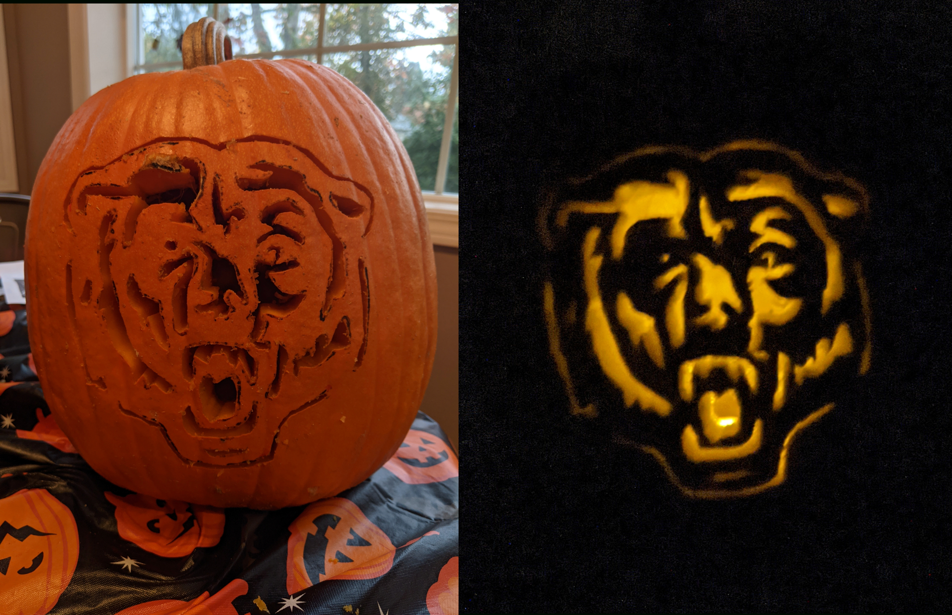 Bear Down For A Halloween Game : R/Chibears in Chicago Bears Pumpkin Stencil Printable