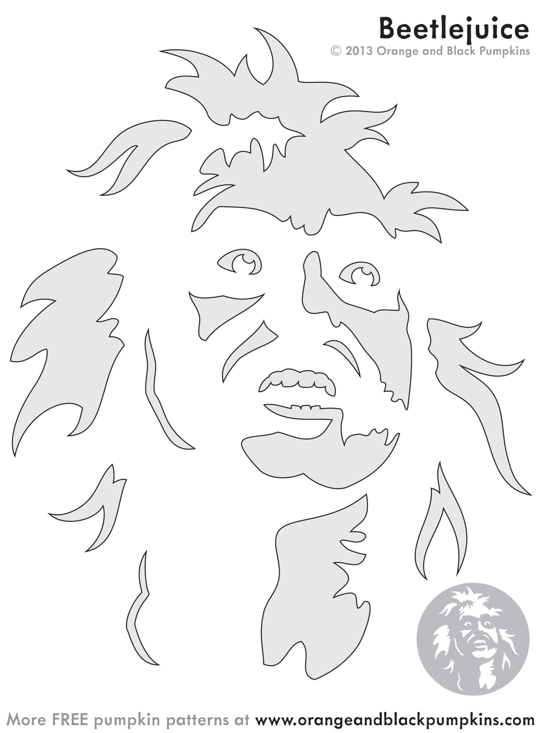 Beetlejuice (Pumpkin Stencil - Pumpkin Pattern - Pumpkin Template regarding Beetlejuice Pumpkin Stencil Printable
