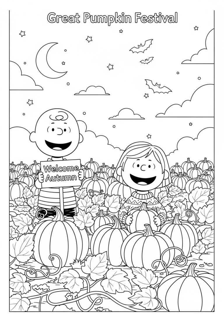 Charlie Brown &amp;amp; Great Pumpkin Coloring Page Download inside Great Pumpkin Charlie Brown Printables