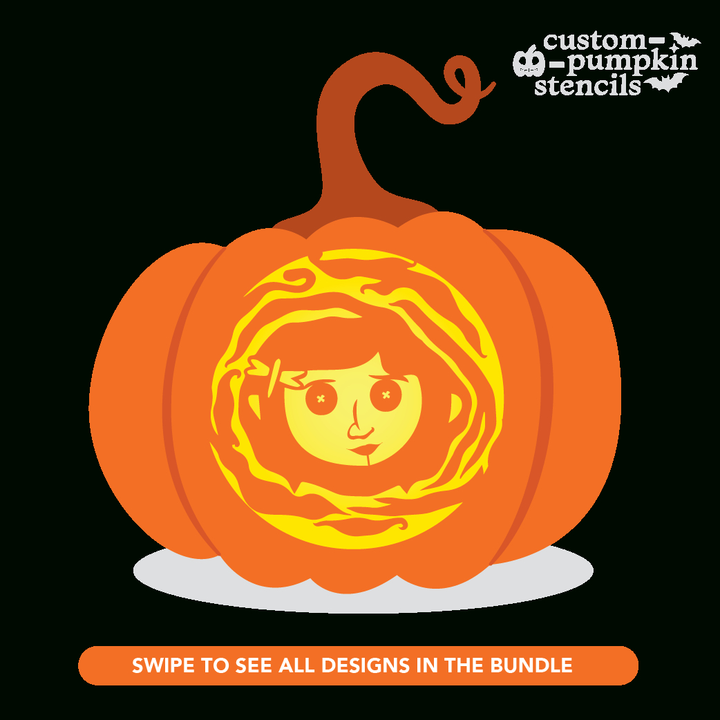 Coraline Pumpkin Carving Stencil pertaining to Coraline Pumpkin Stencil Printable