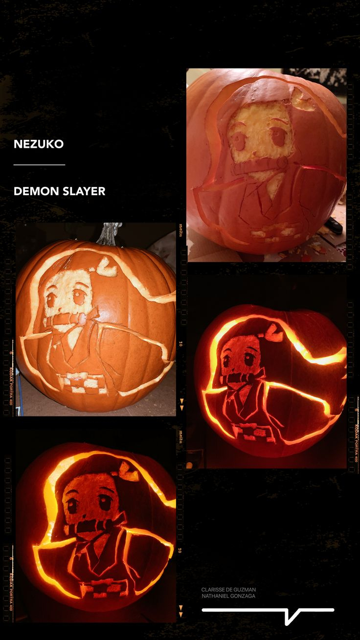 Demon Slayer: Nezuko Pumpkin regarding Demon Slayer Pumpkin Stencil Printable