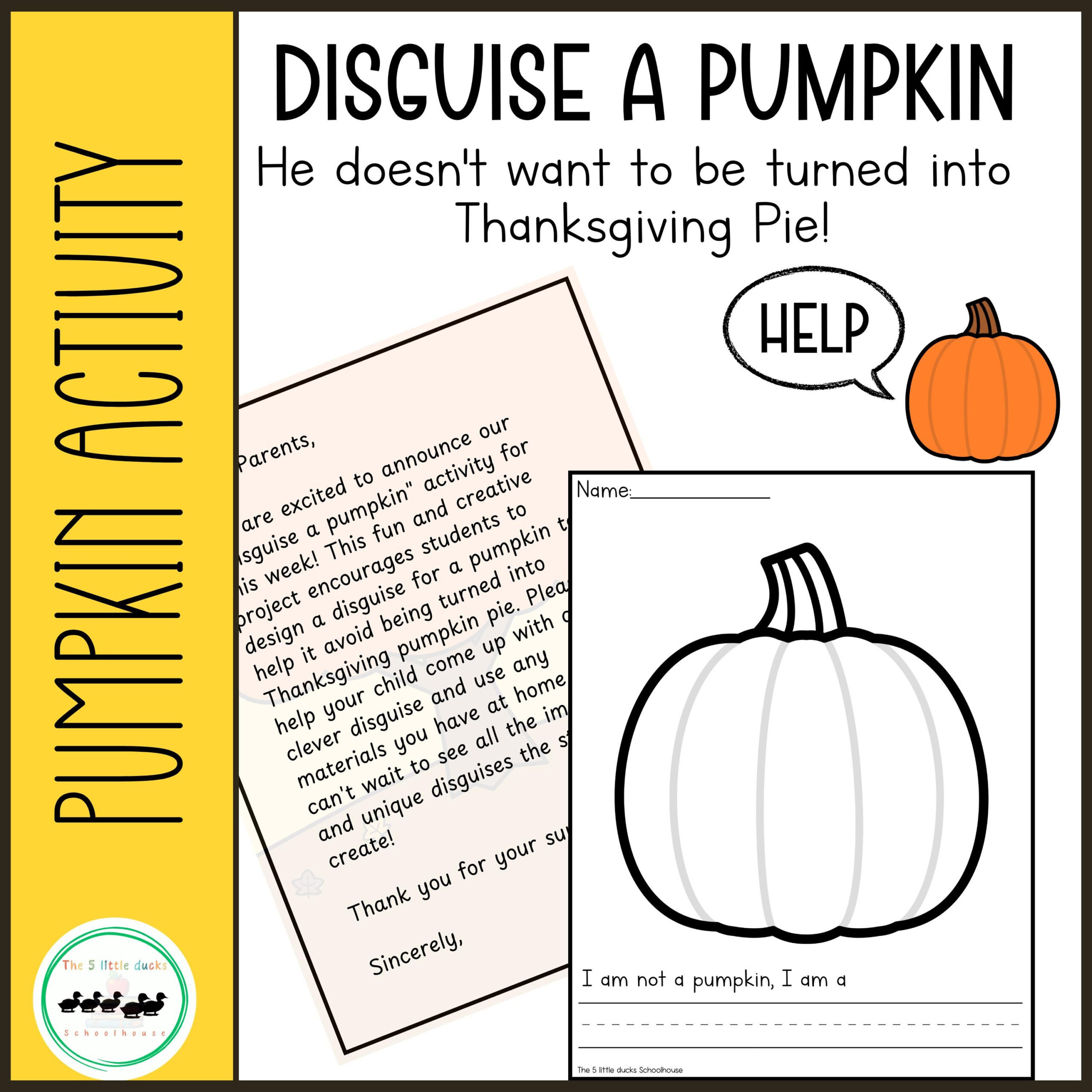Disguise A Pumpkin Printable: Fall Craft Activity For Kids (Pdf with Disguise A Pumpkin Printable