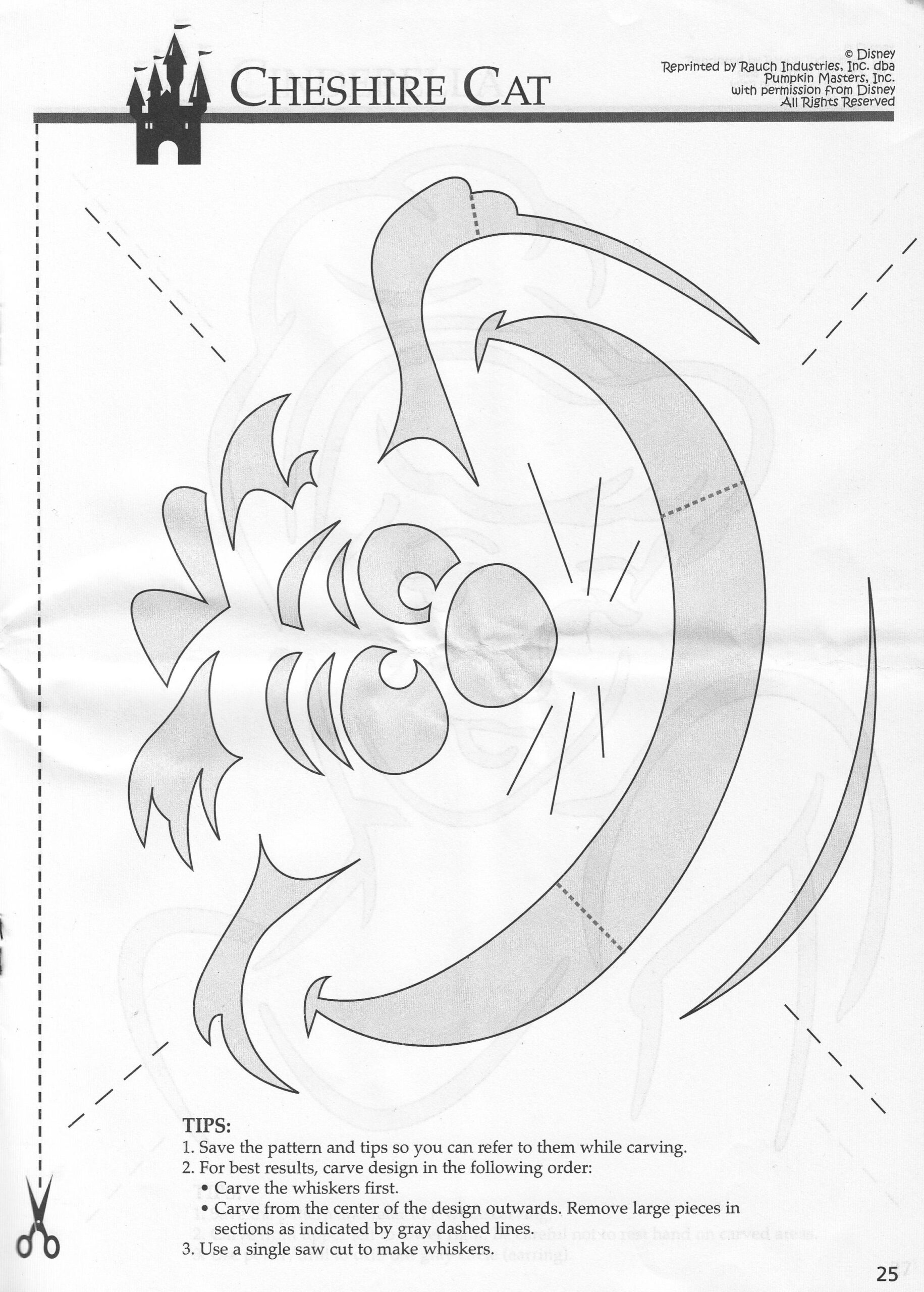 Disney: Alice In Wonderland: Cheshire Cat (Free Pumpkin Stencil pertaining to Cheshire Cat Pumpkin Stencil Printable