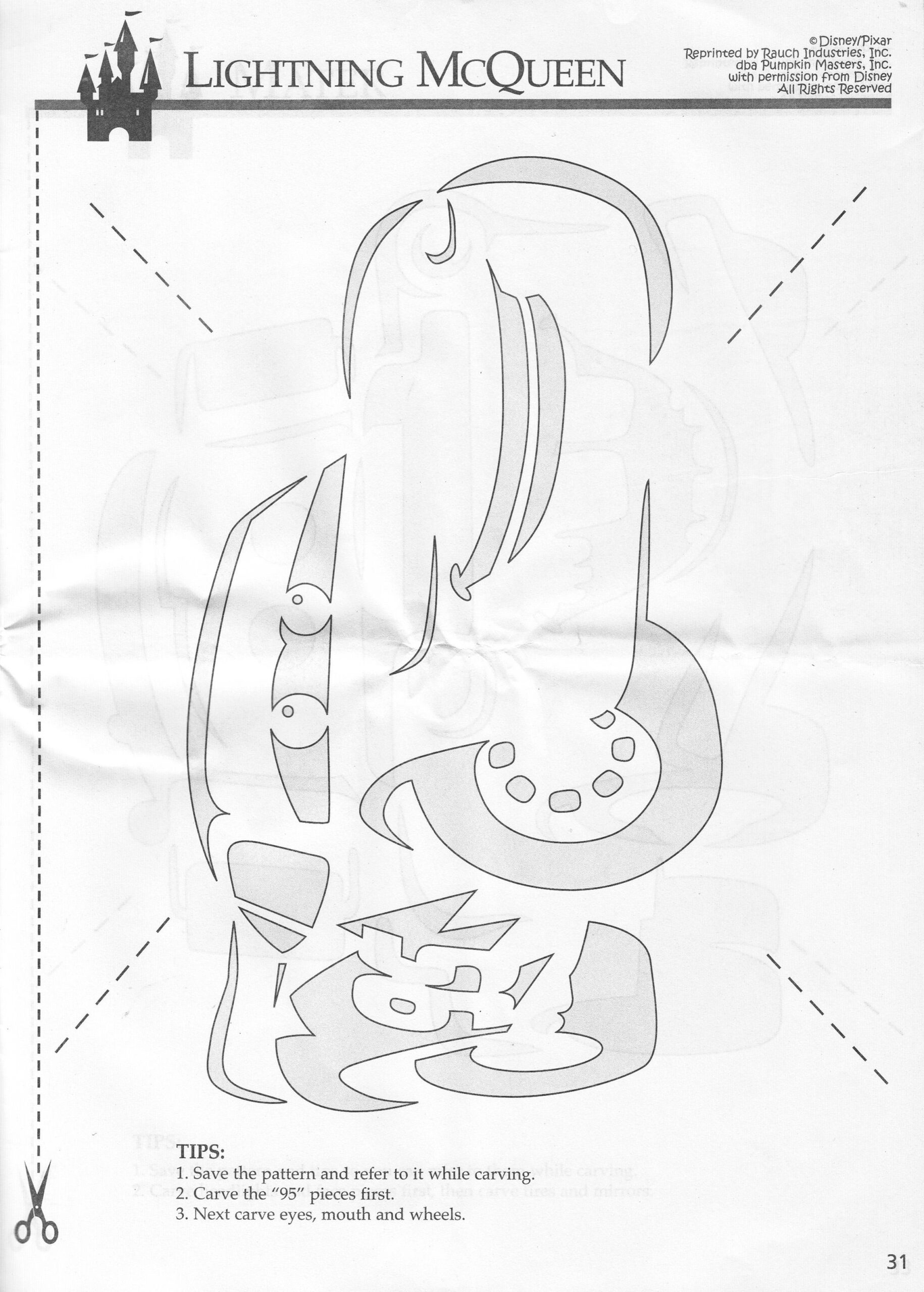 Disney: Cars: Lightning Mcqueen (Free Pumpkin Stencil - Pumpkin for Lightning Mcqueen Pumpkin Stencil Printable