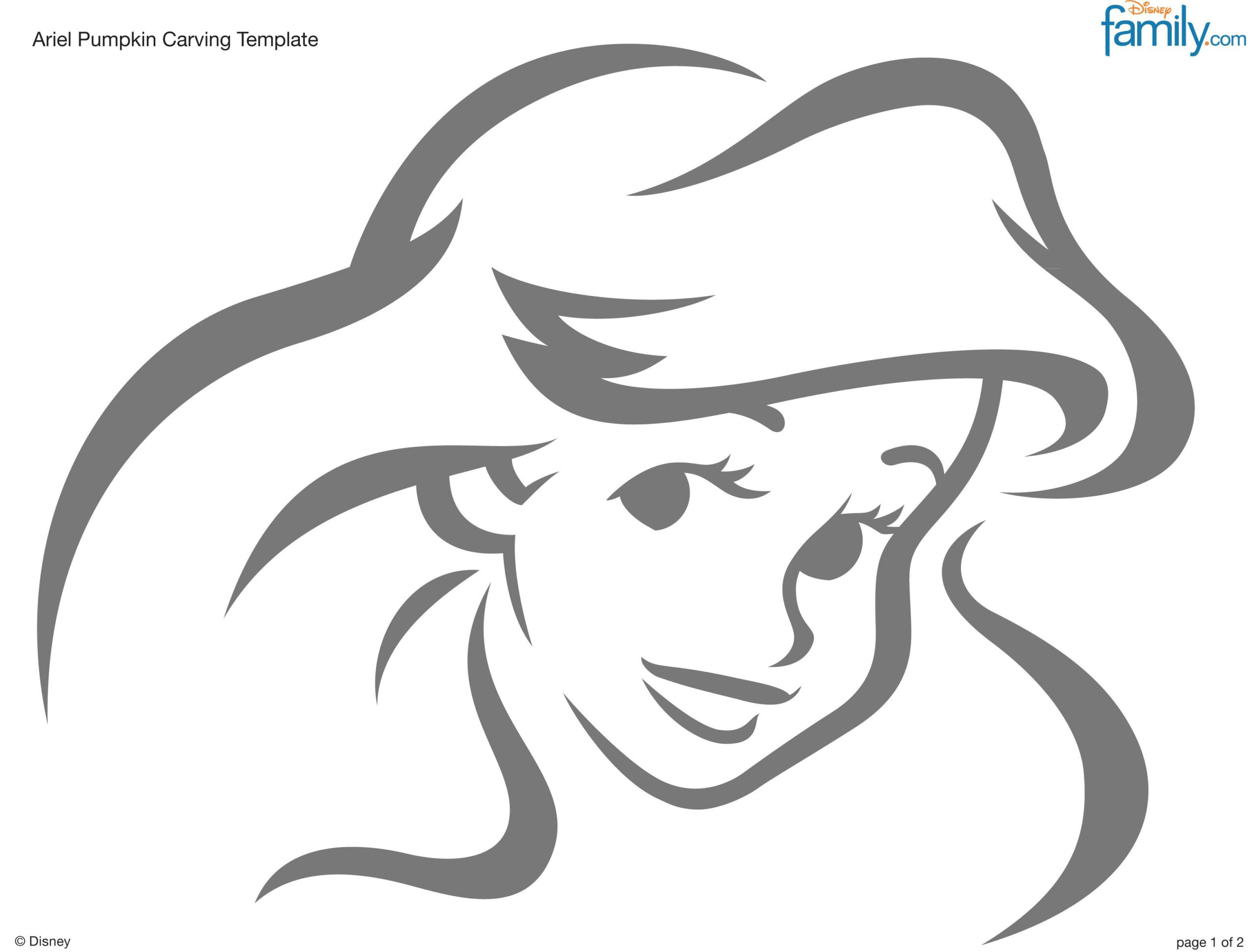Disney: The Little Mermaid (Pumpkin Stencil - Pumpkin Pattern intended for Printable Ariel Pumpkin Stencil