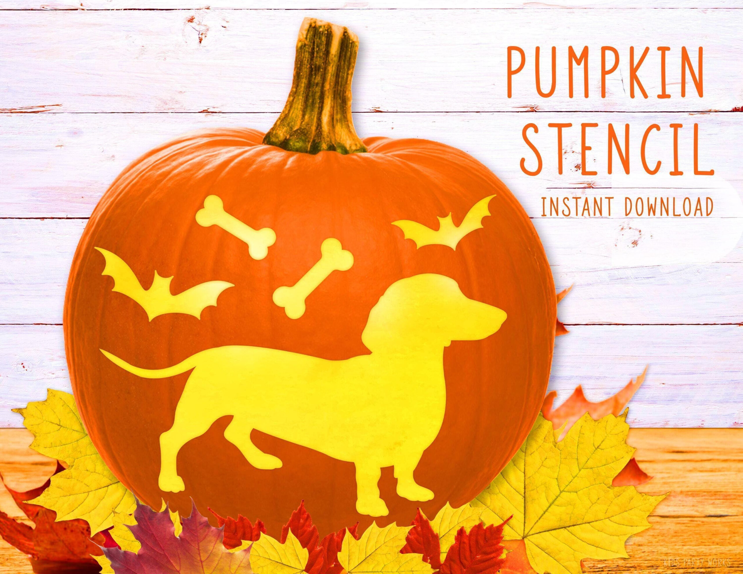 Dog Pumpkin Stencil, Dachshund Printable Stencil, Jack O' Lantern intended for Printable Dachshund Pumpkin Carving Pattern