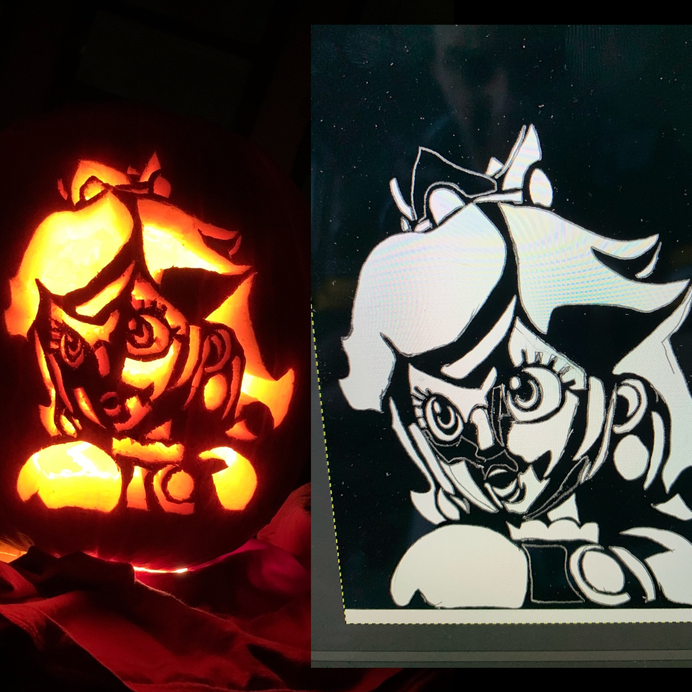 Downloadable Custom Pumpkin Carving Pattern - Etsy regarding Princess Peach Pumpkin Stencil Printable