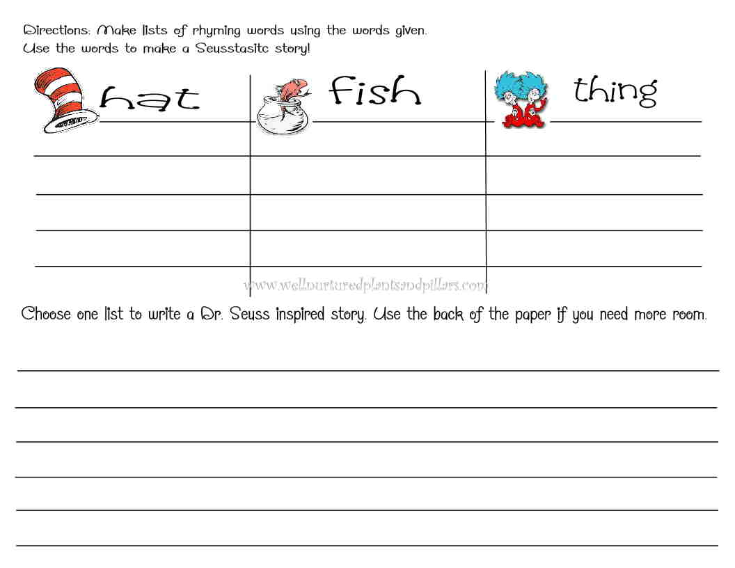Dr. Seuss | Plants And Pillars with regard to Printable Dr Seuss Writing Prompt
