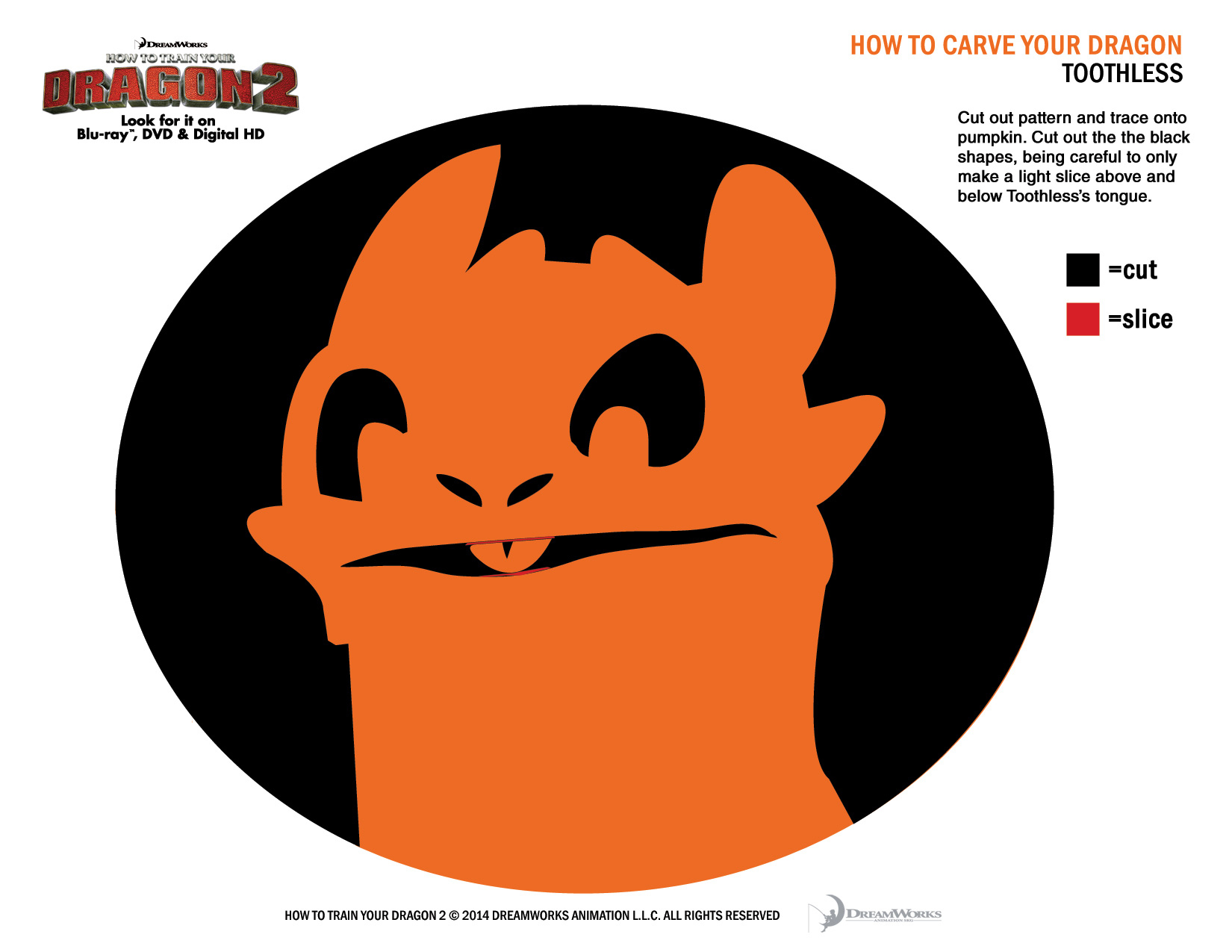 Dreamworks Animation How To Train Your Dragon 2 Halloween Masks throughout Toothless Pumpkin Stencil Printable