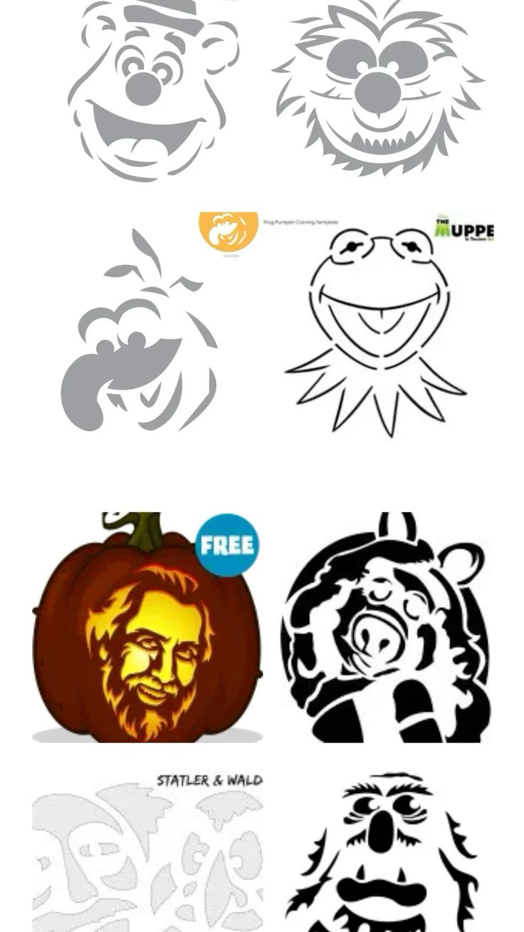 Free Disney'S The Muppets Pumpkin Carving Halloween Template Stencils within Printable Mike Wazowski Pumpkin Stencil