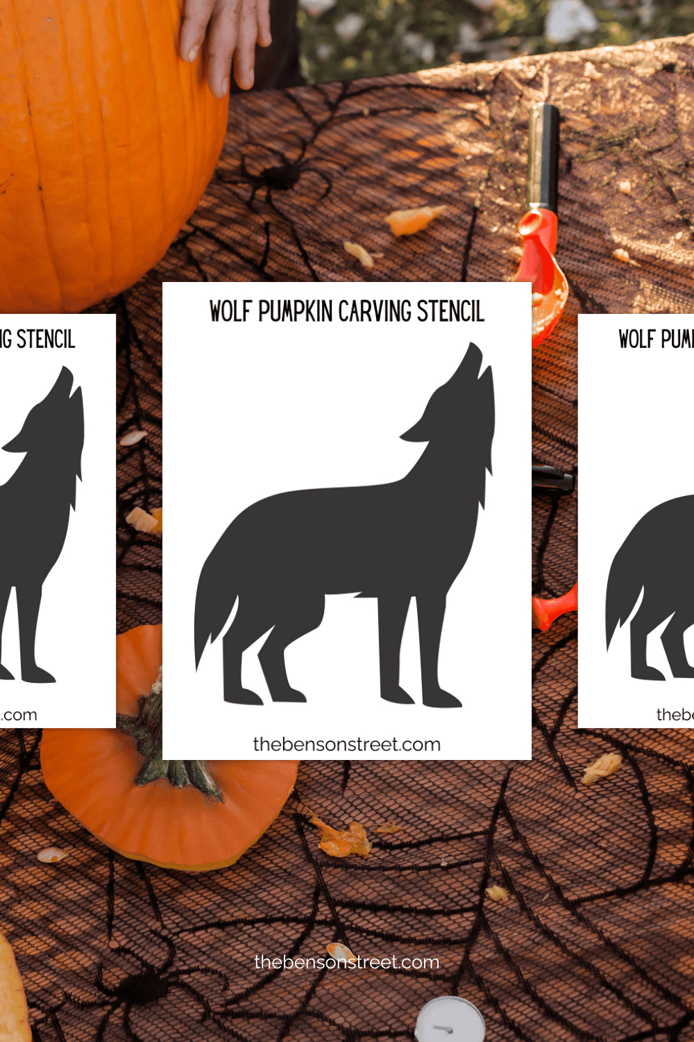 Free Easy Printable Wolf Pumpkin Stencil For Carving - The Benson inside Free Printable Wolf Pumpkin Stencils