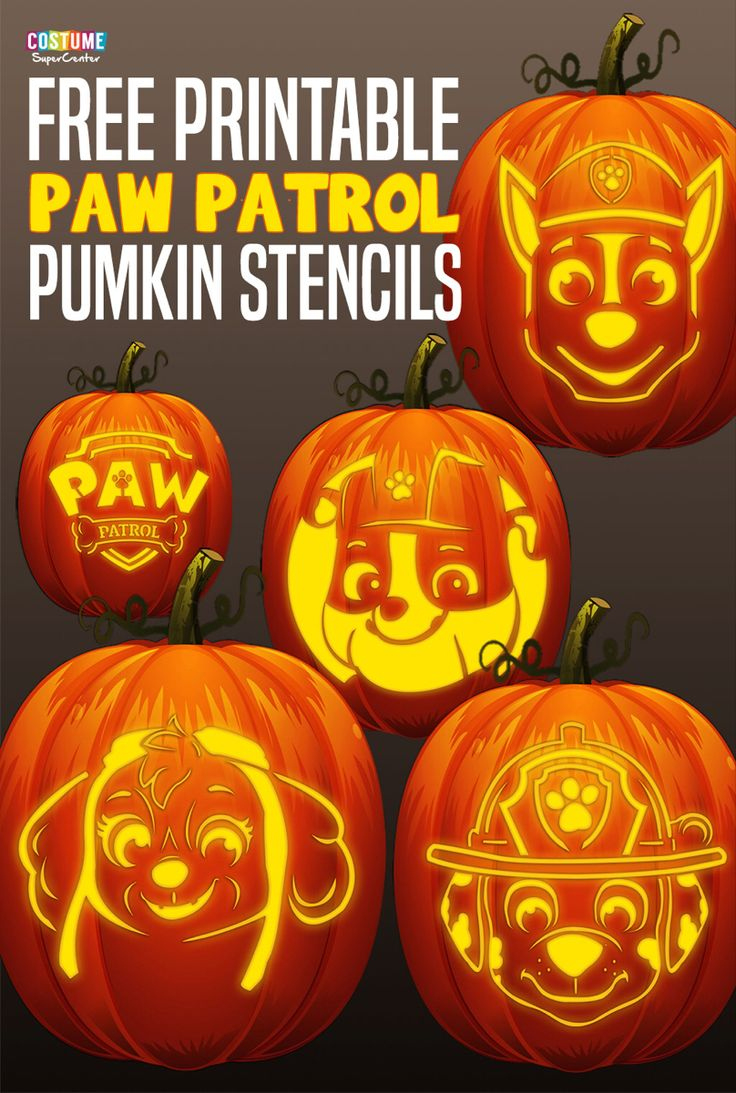 Free Paw Patrol Pumpkin Stencils | Costume Supercenter Blog with Printable Paw Patrol Pumpkin Stencil