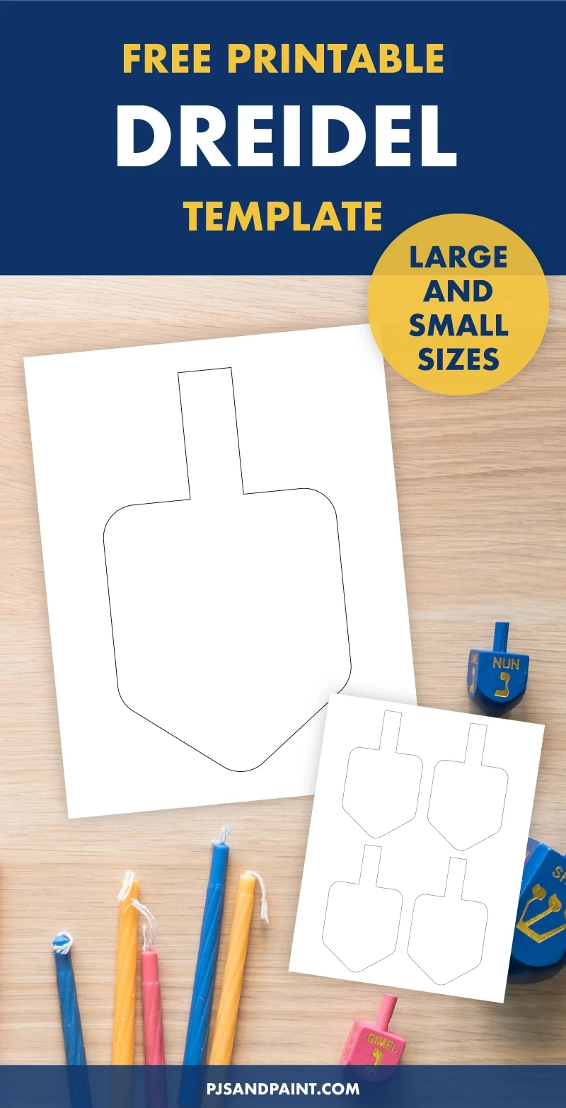 Free Printable Dreidel Template - Two Sizes | Pjs And Paint throughout Free Printable Dreidel Template