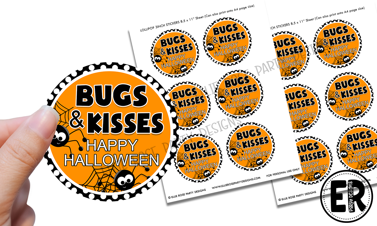 Free Printable Halloween Tags | Ellierosepartydesigns with regard to Bugs And Kisses Free Printable