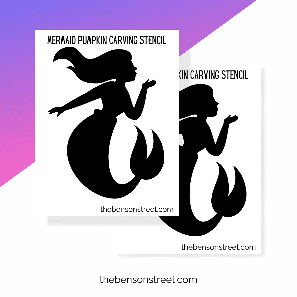 Free Printable Mermaid Pumpkin Stencil: Carving Template - The throughout Printable Ariel Pumpkin Stencil