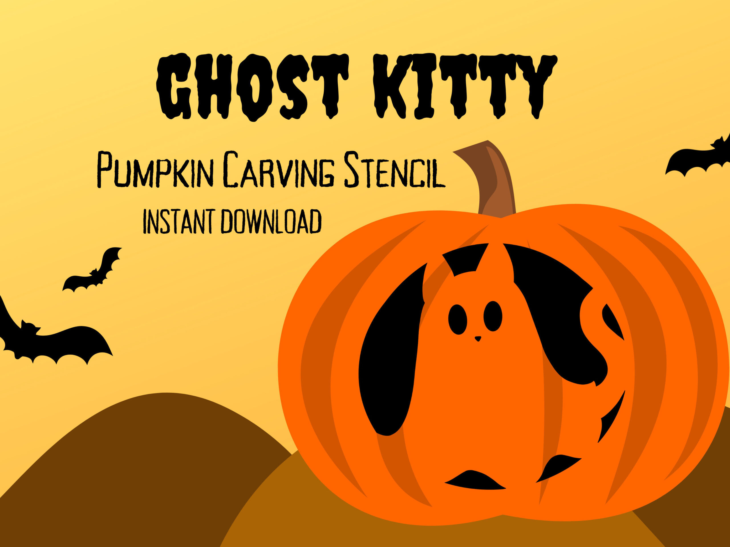 Ghost Kitty Pumpkin Carving Stencil | 1 Kawaii Halloween Jack O with regard to Hello Kitty Pumpkin Carving Stencil Printable