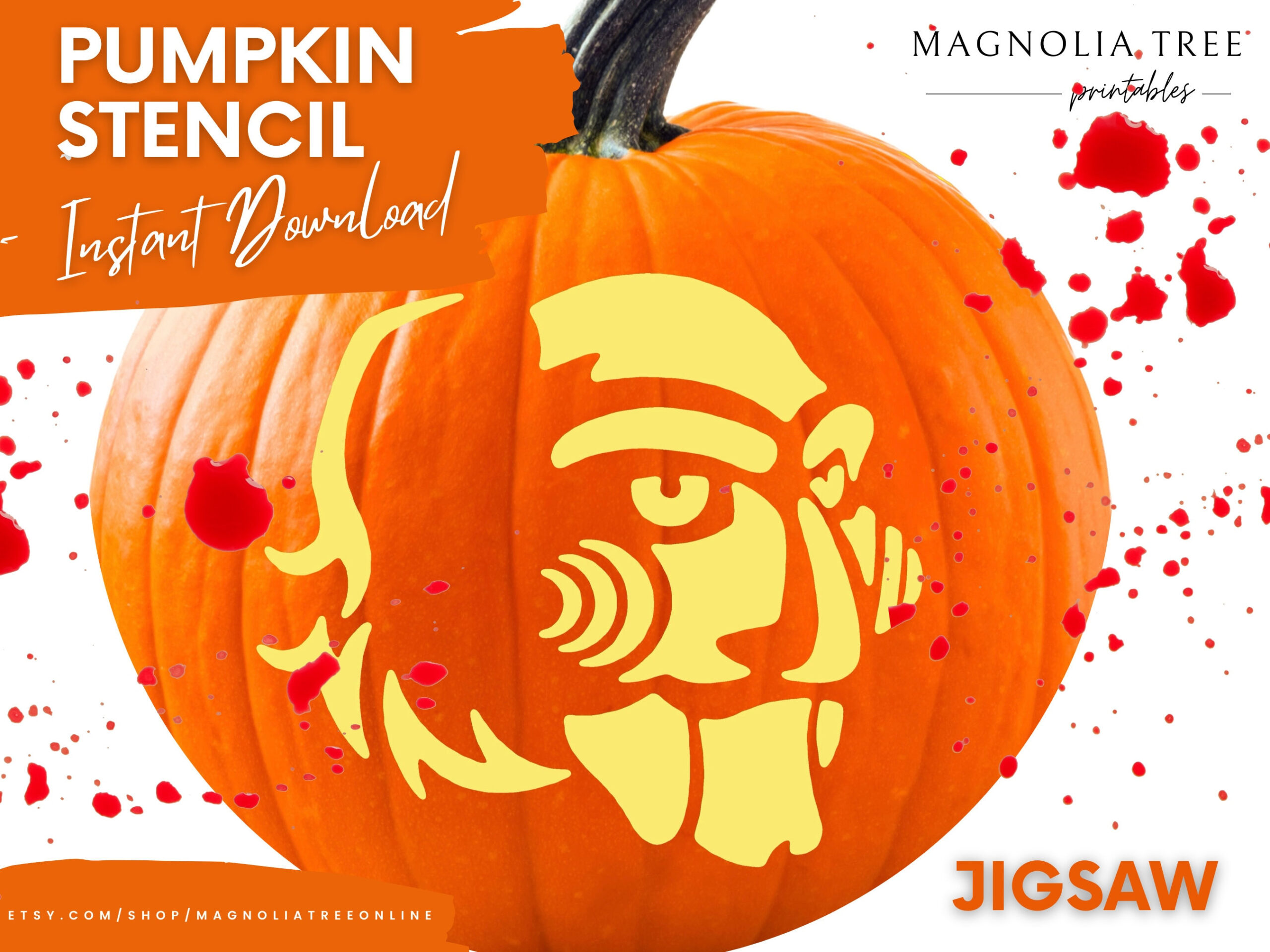 Halloween Pumpkin Carving Template | Horror Movie Jigsaw Saw in Printable Horror Movie Pumpkin Stencils