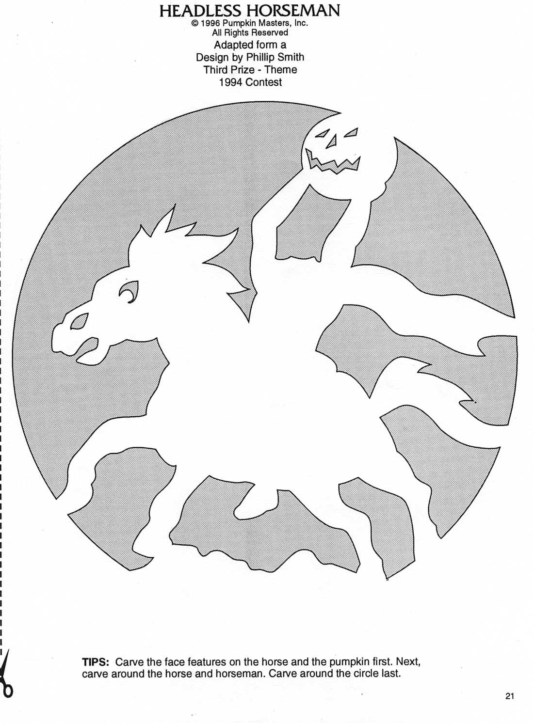 Headless Horseman (Free Pumpkin Stencil - Pumpkin Pattern inside Free Printable Headless Horseman Pumpkin Carving